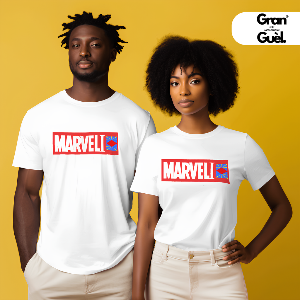 GG - KREOL FUN - T-Shirt unisexe - Imprimé "MARVELI"