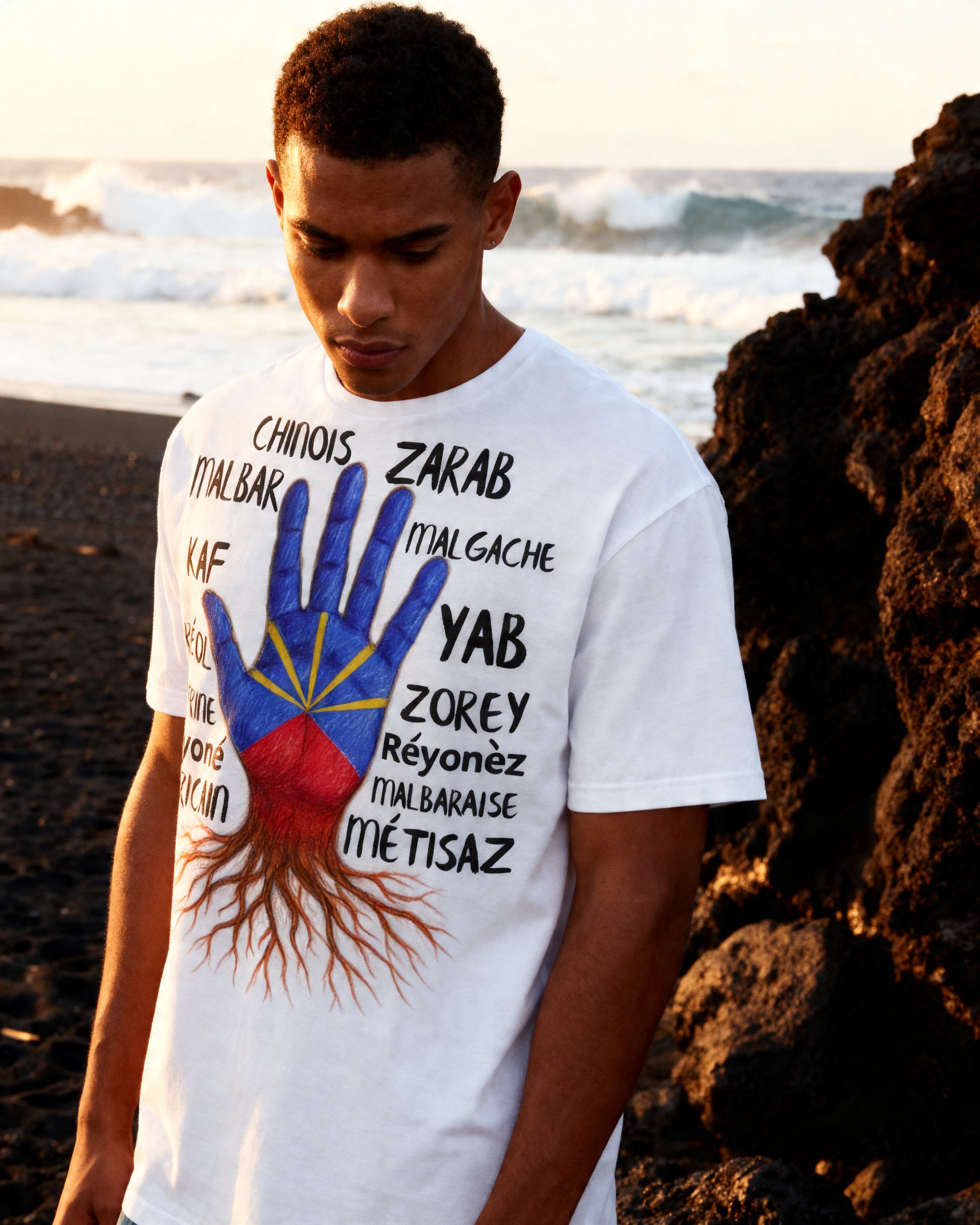 GRAN GUÈL - 100%  La Réunion - T-Shirt unisexe - "RACINE MÉLANZÉ"