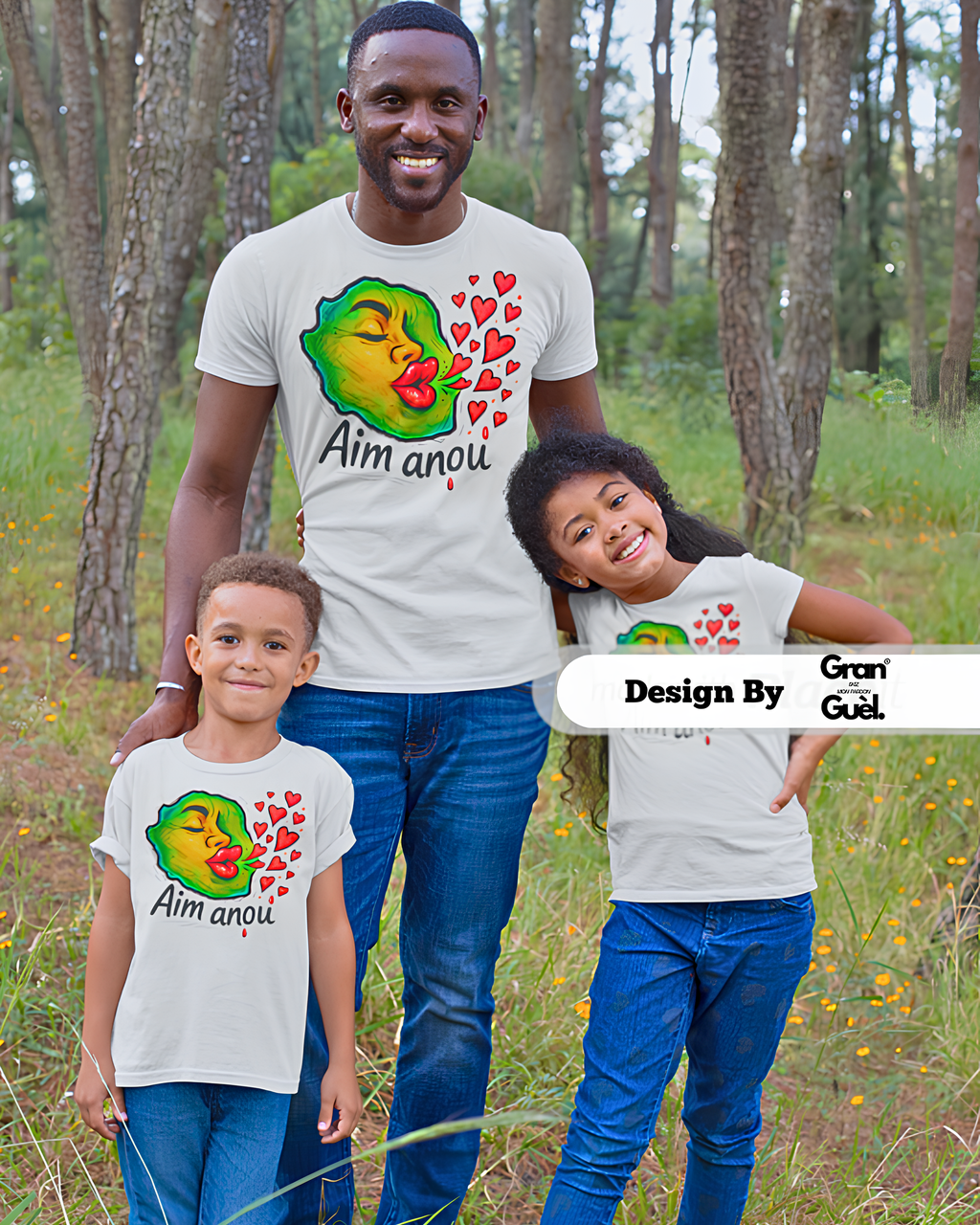 GRAN GUÈL - 100% LA RÉUNION - T-Shirt Unisexe - Imprimé "AIM ANOU"