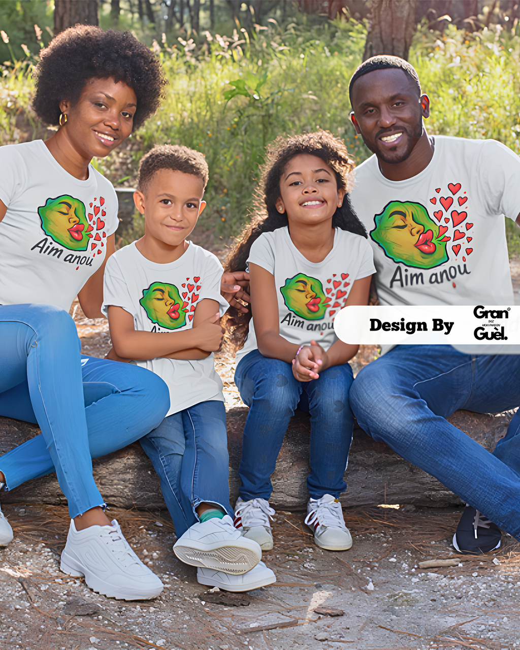 GRAN GUÈL - 100% LA RÉUNION - T-Shirt Unisexe - Imprimé "AIM ANOU"
