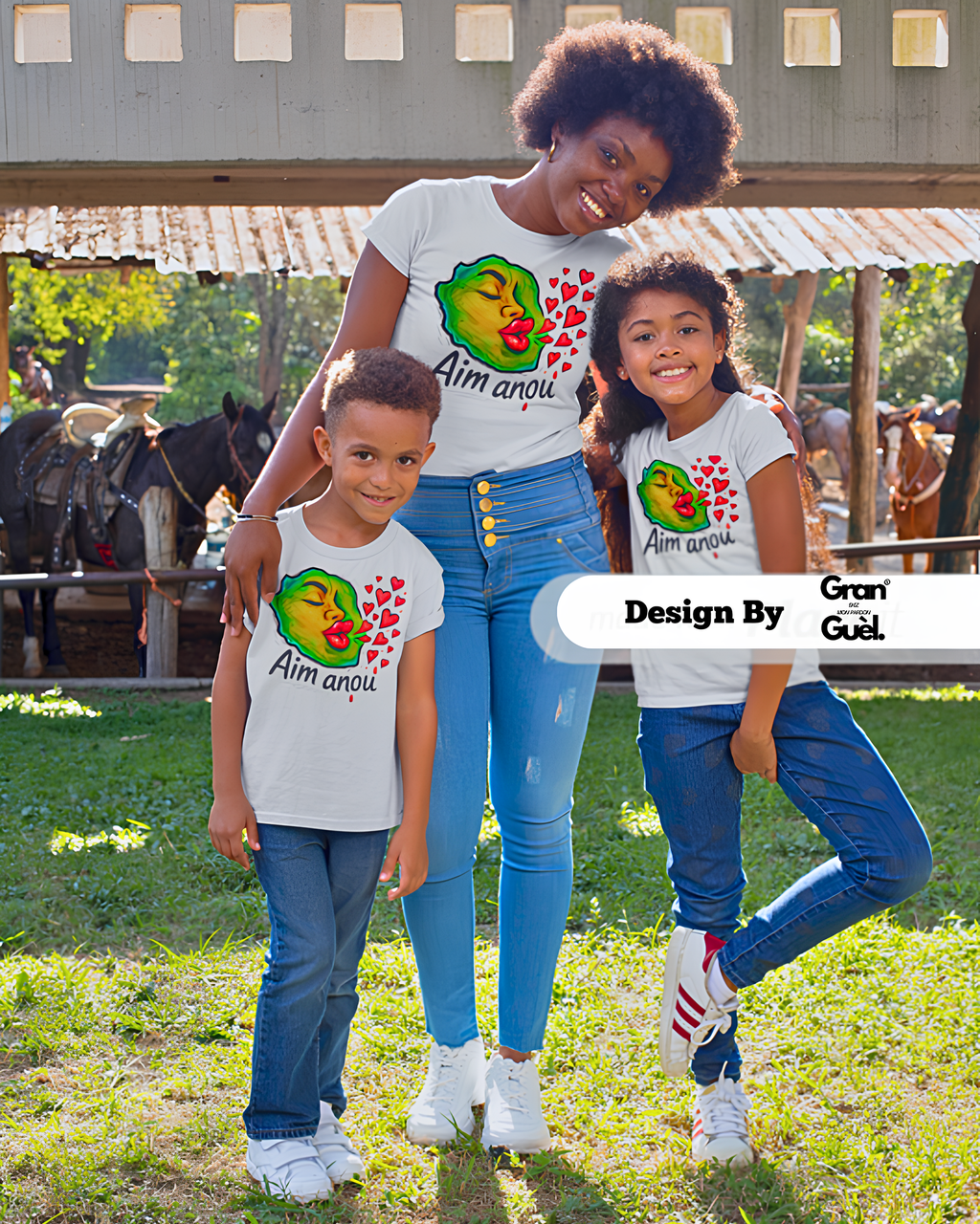 GRAN GUÈL - 100% LA RÉUNION - T-Shirt Unisexe - Imprimé "AIM ANOU"