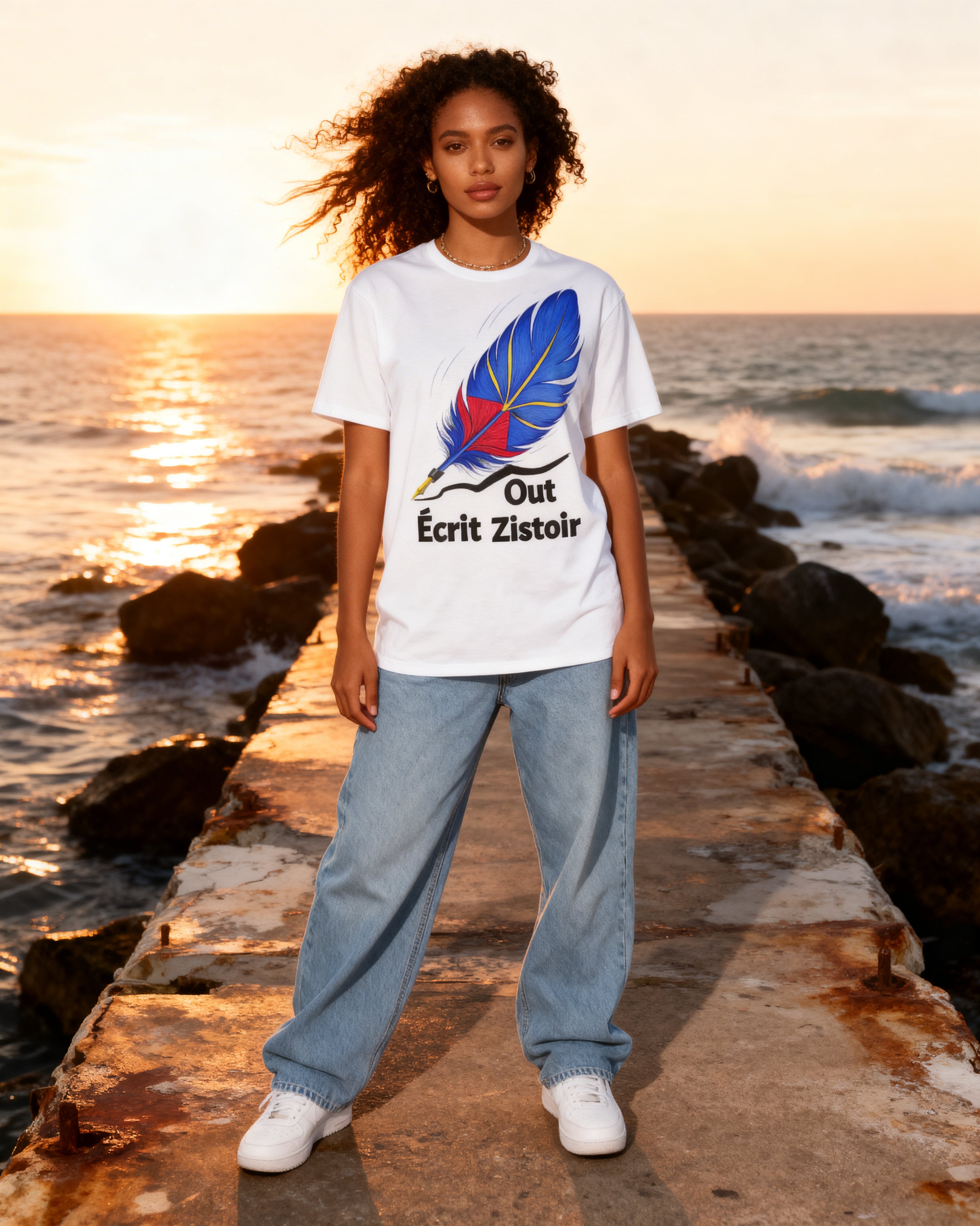 GRAN GUÈL - 100%  La Réunion - T-Shirt unisexe - "ÉCRIT OUT ZISTOIR"