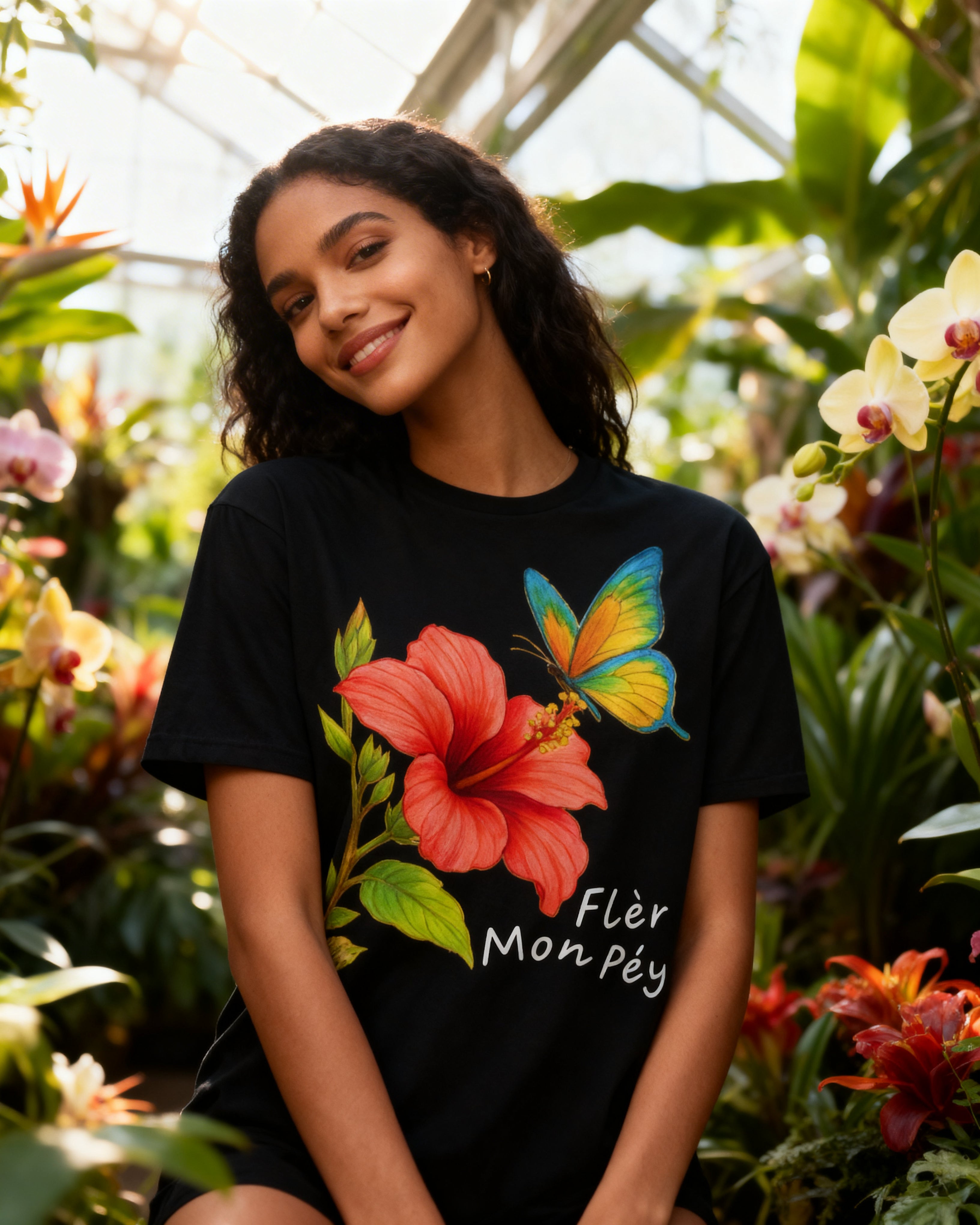 GRAN GUÈL - 100%  La Réunion - T-Shirt unisexe - "FLÈR MON PÉY"