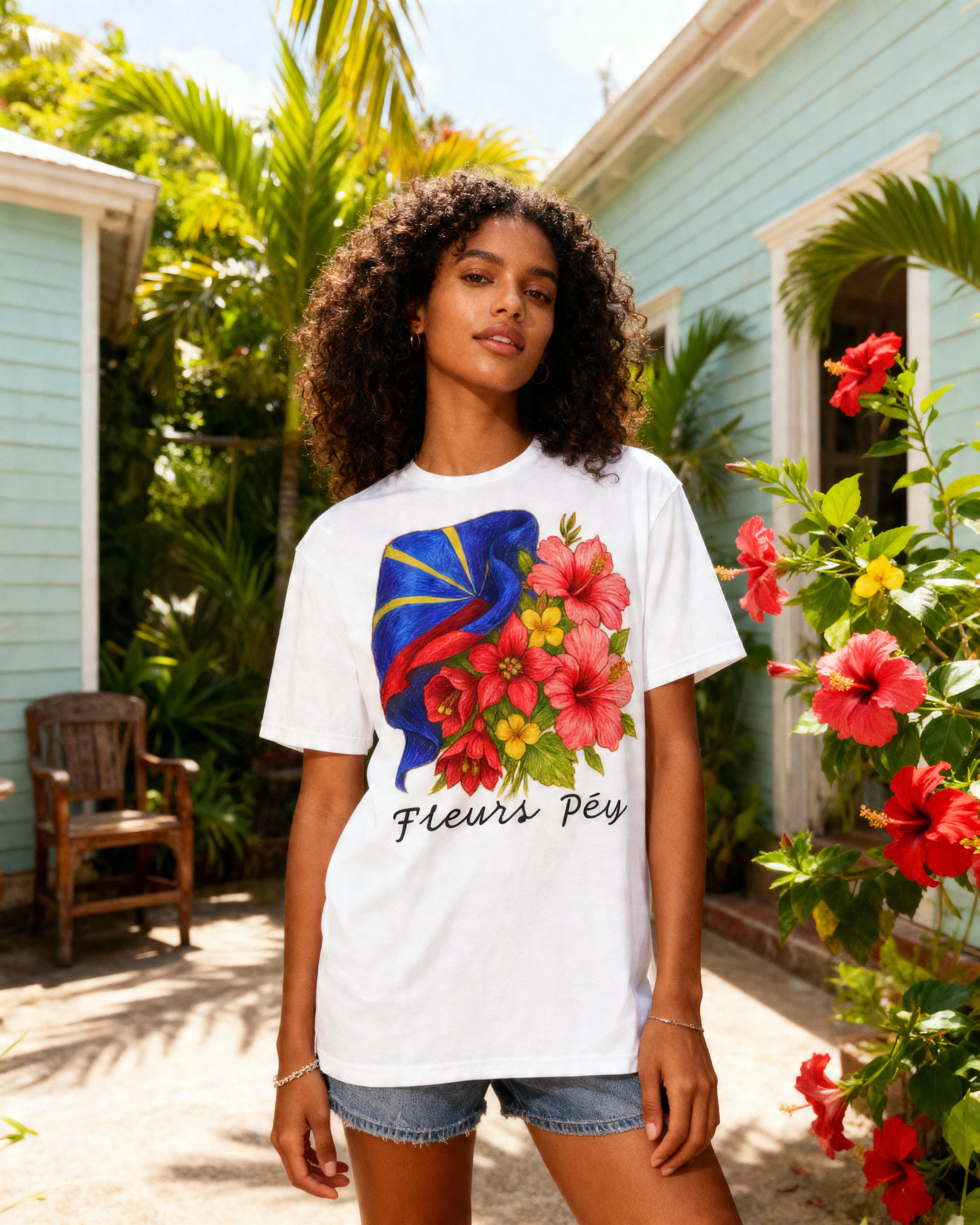 GRAN GUÈL - 100%  La Réunion - T-Shirt unisexe - "FLEURS PÉY"