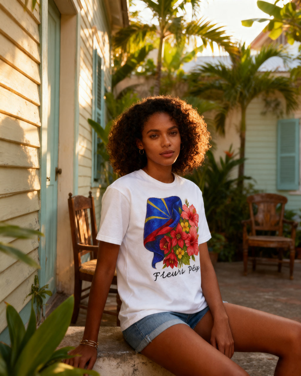 GRAN GUÈL - 100%  La Réunion - T-Shirt unisexe - "FLEURS PÉY"