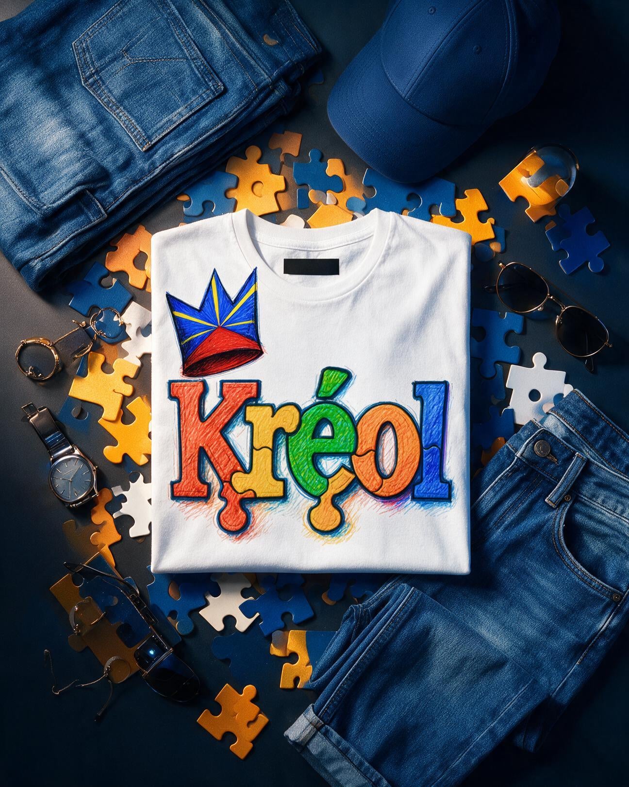 GRAN GUÈL - 100%  La Réunion - T-Shirt unisexe - "KRÉOL KING"