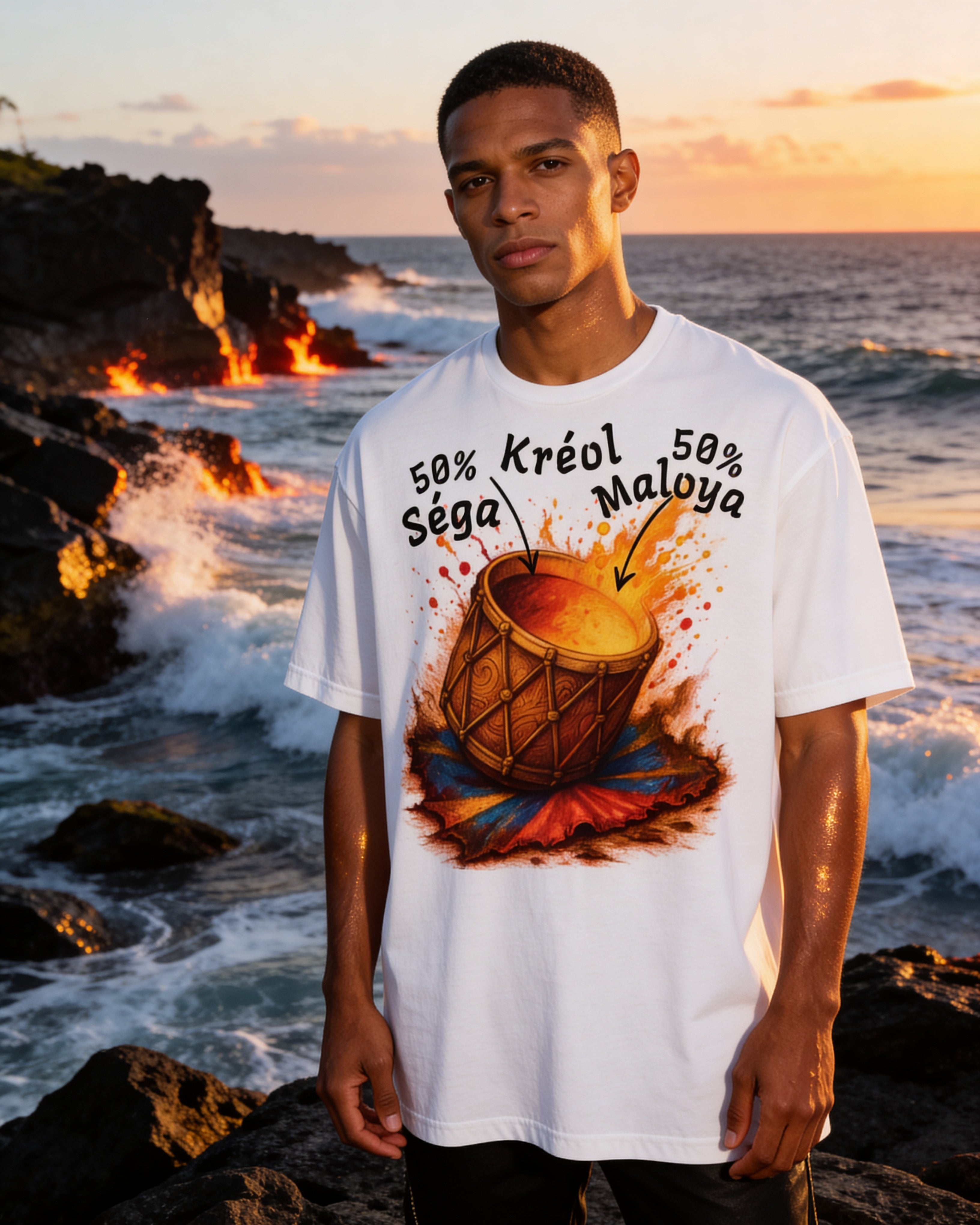 GRAN GUÈL - 100%  La Réunion - T-Shirt unisexe - "KRÉOL SÉGA MALOYA"
