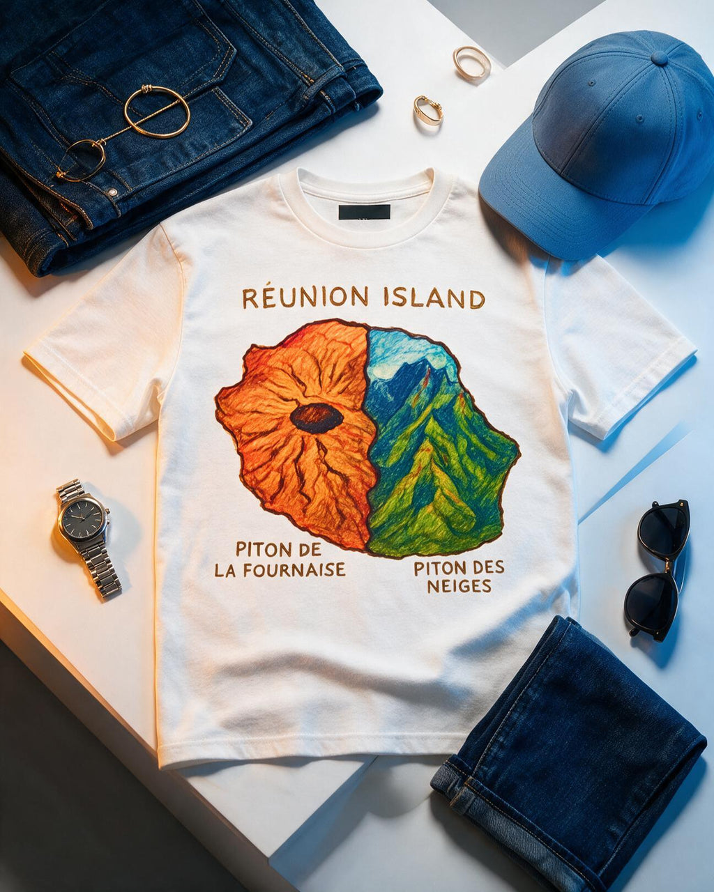 GRAN GUÈL - 100%  La Réunion - T-Shirt unisexe - "LES VOLCANS"