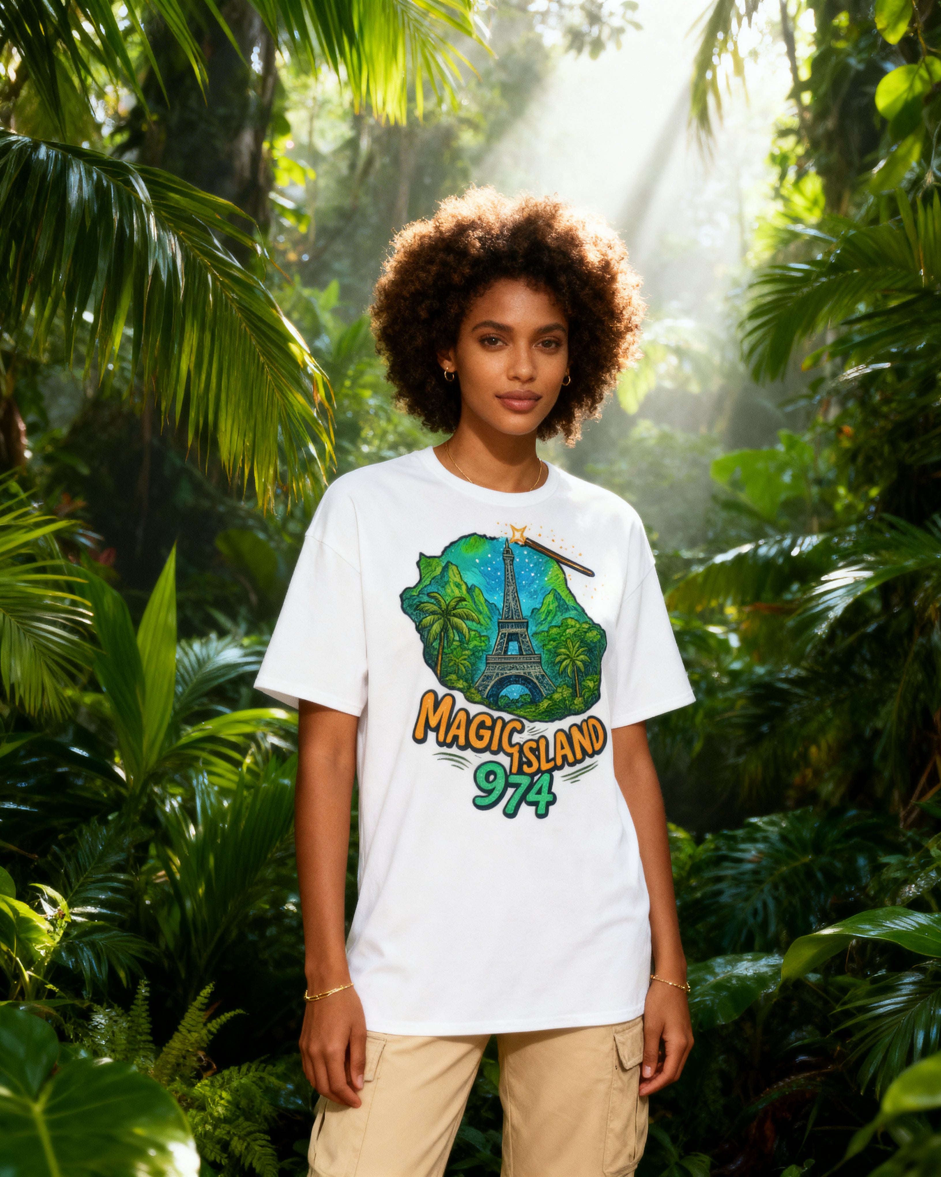 GRAN GUÈL - LUX ÉDITION - T-Shirt Unisexe - Imprimé "MAGIC ISLAND 974"