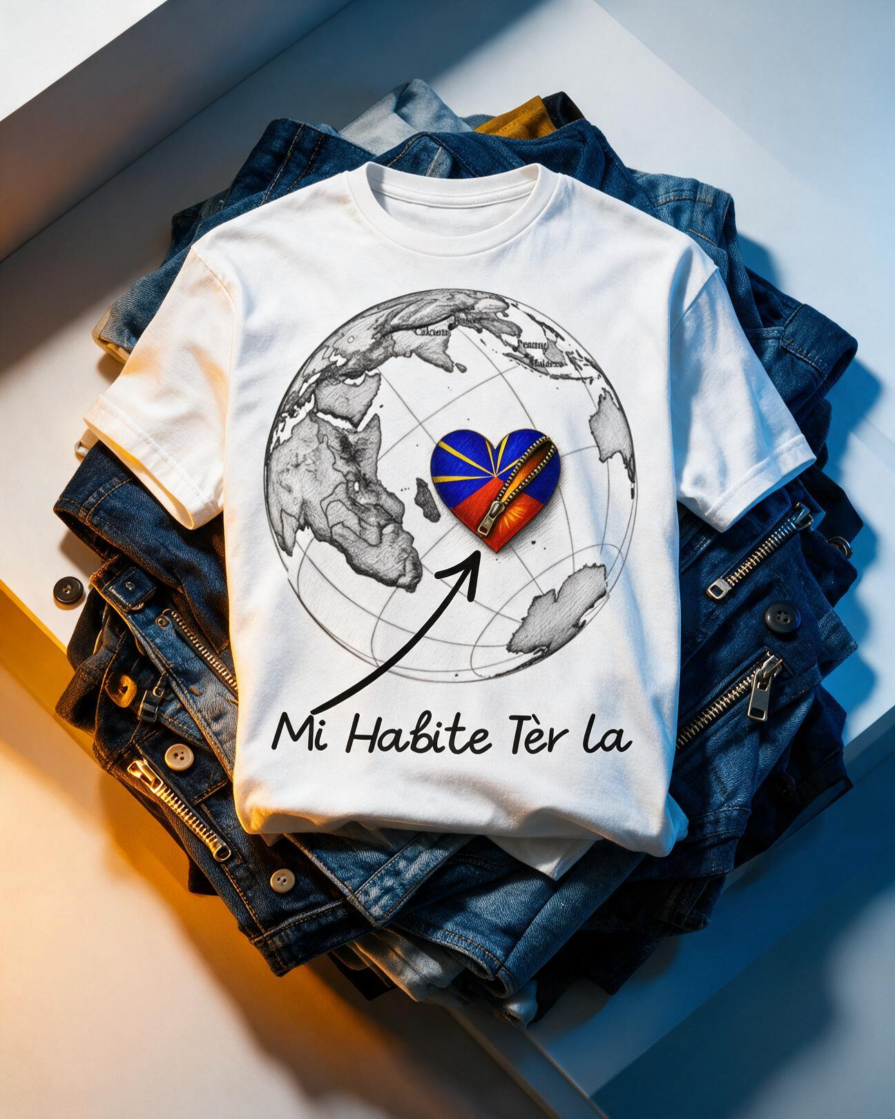 GRAN GUÈL - 100%  La Réunion - T-Shirt unisexe - "MI HABITE TÈR LA"