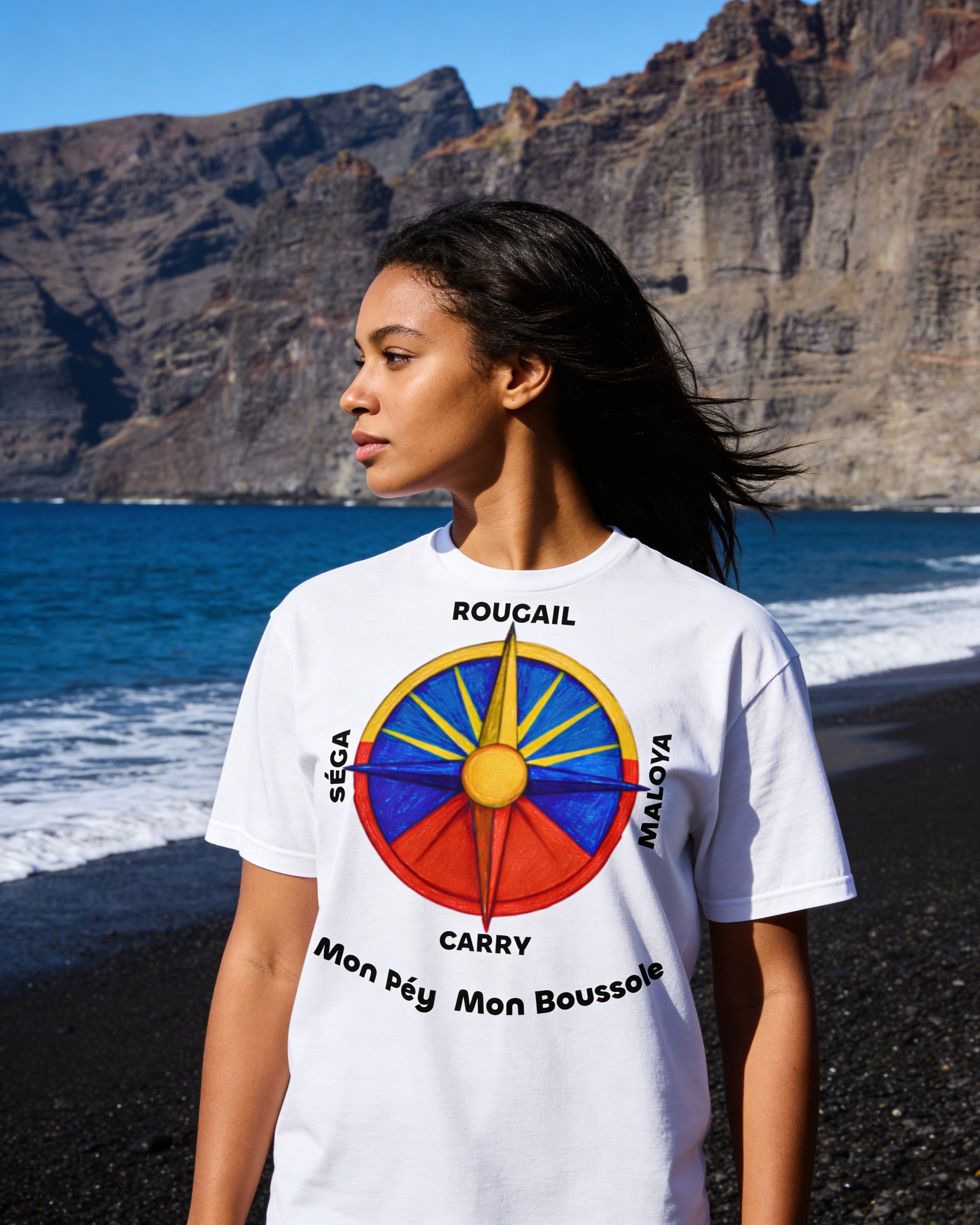 GRAN GUÈL - 100%  La Réunion - T-Shirt unisexe - "MON PÉY MON BOUSSOLE"