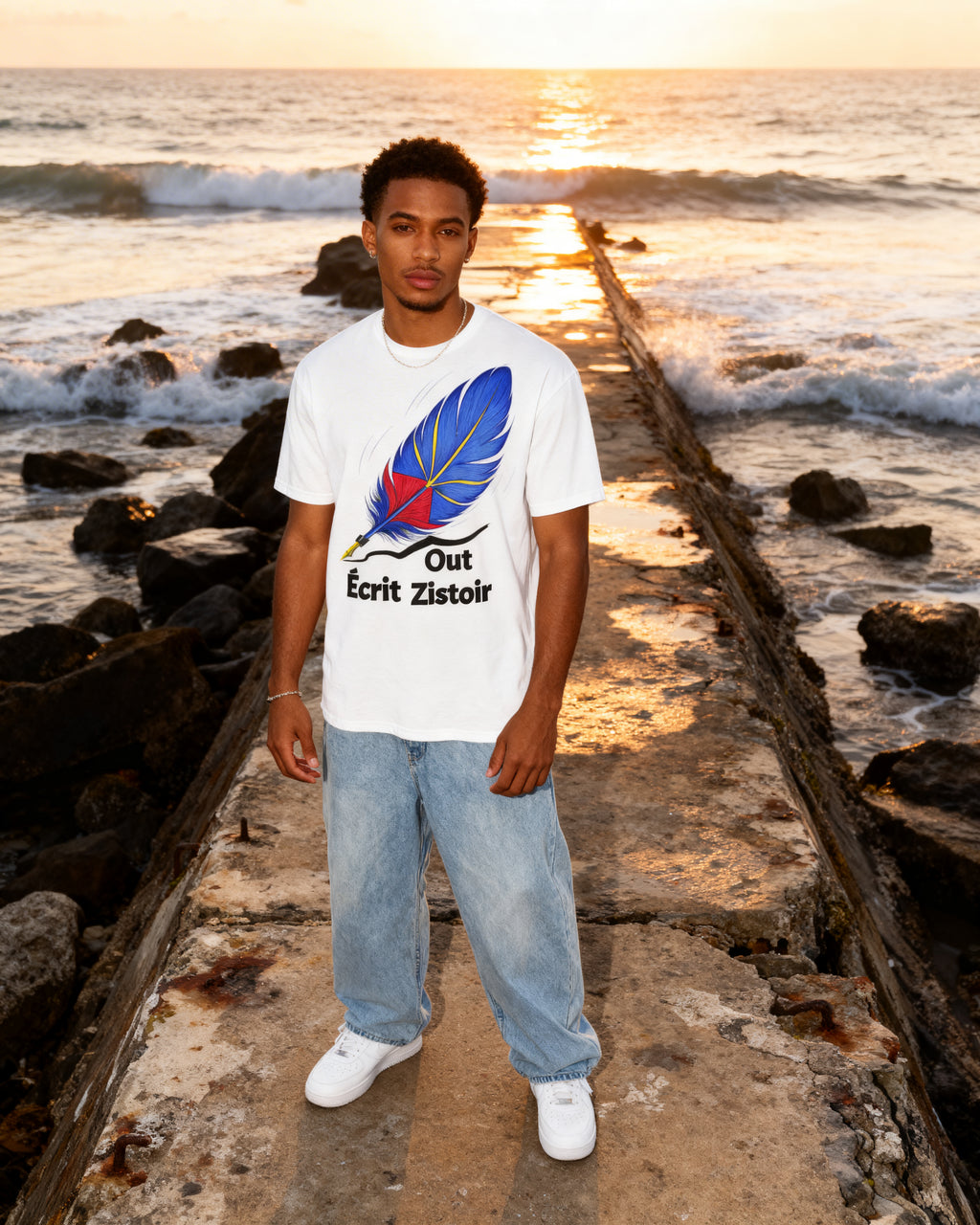 GRAN GUÈL - 100%  La Réunion - T-Shirt unisexe - "ÉCRIT OUT ZISTOIR"