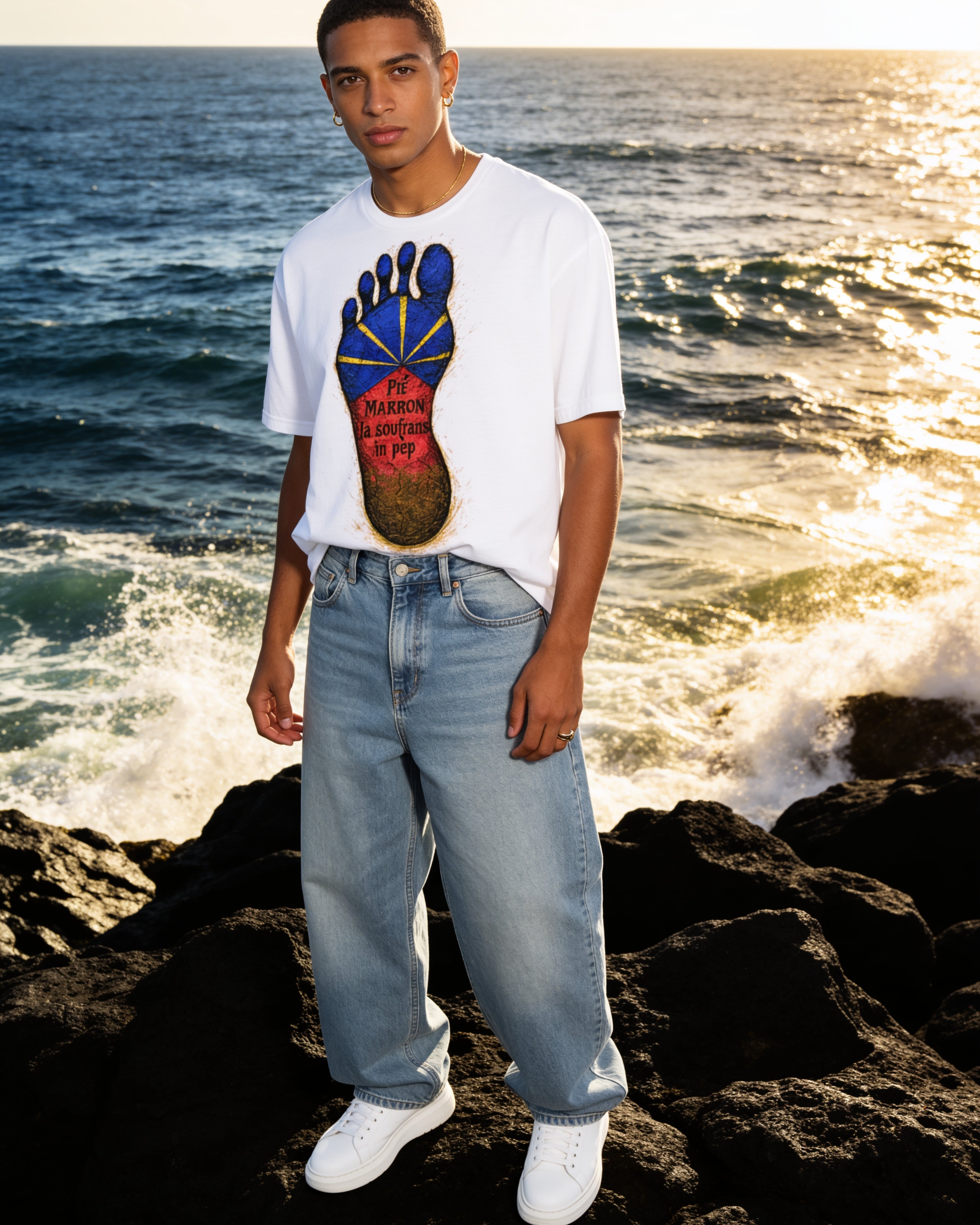 GRAN GUÈL - 100%  La Réunion - T-Shirt unisexe - "PIÉ MARRON"