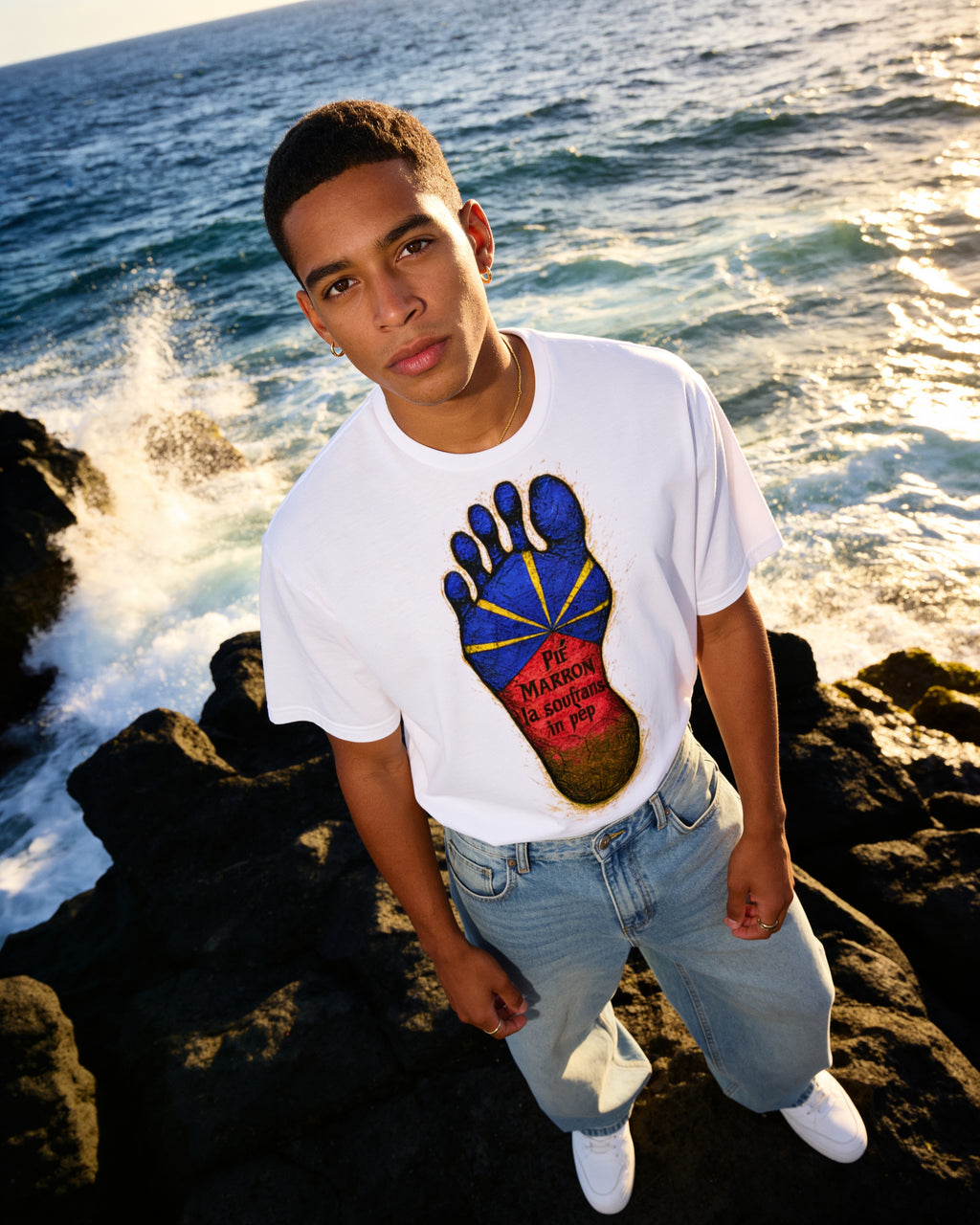GRAN GUÈL - 100%  La Réunion - T-Shirt unisexe - "PIÉ MARRON"