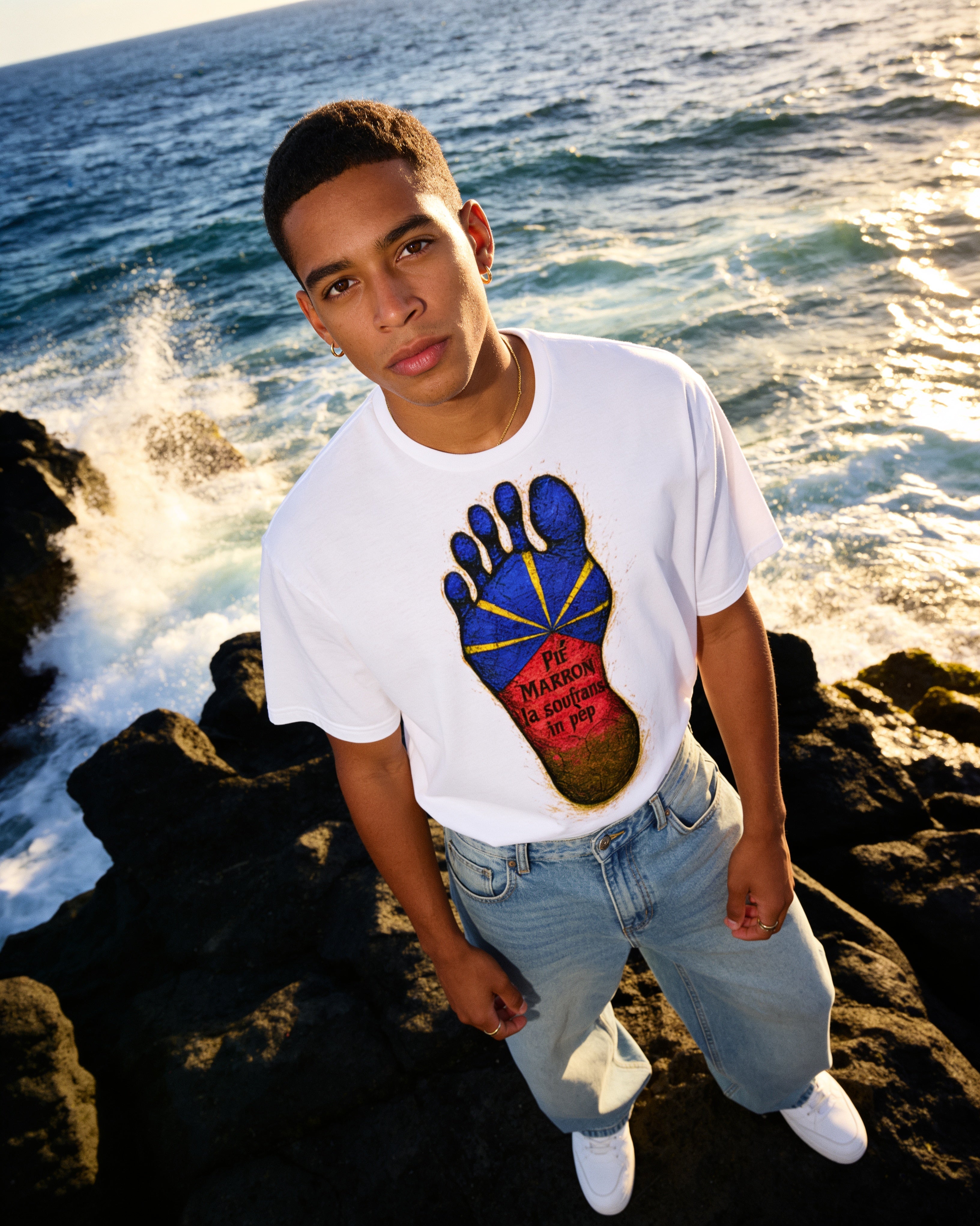 GRAN GUÈL - 100%  La Réunion - T-Shirt unisexe - "PIÉ MARRON"