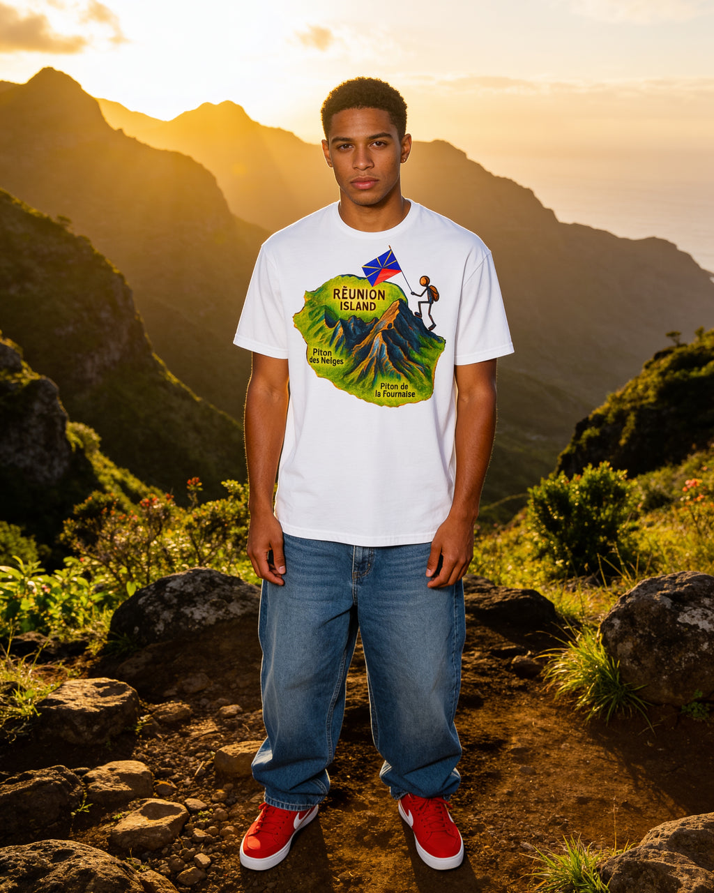 GRAN GUÈL - 100%  La Réunion - T-Shirt unisexe - "RANDONÉ"