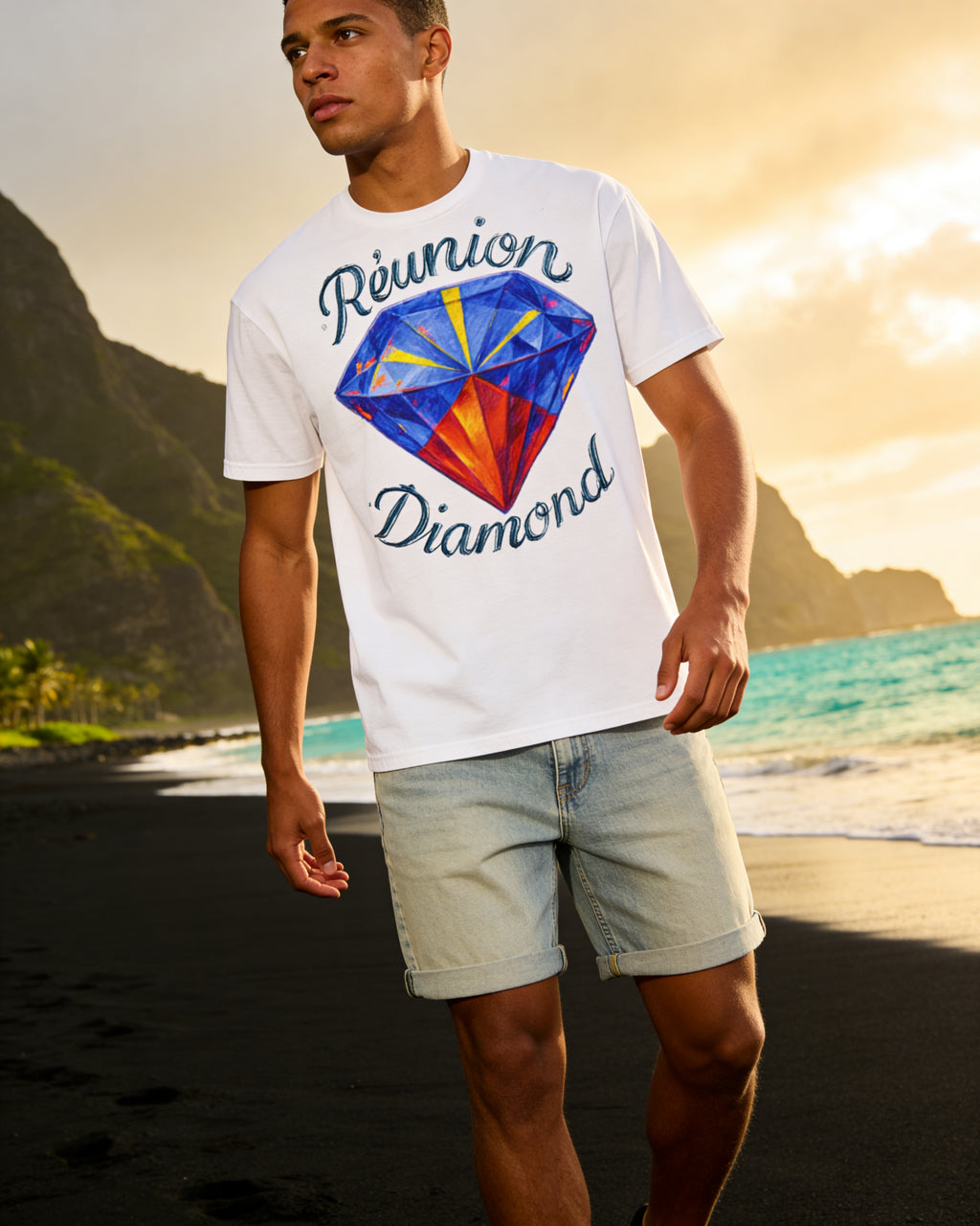 GRAN GUÈL - 100%  La Réunion - T-Shirt unisexe - "REUNION DIAMOND"