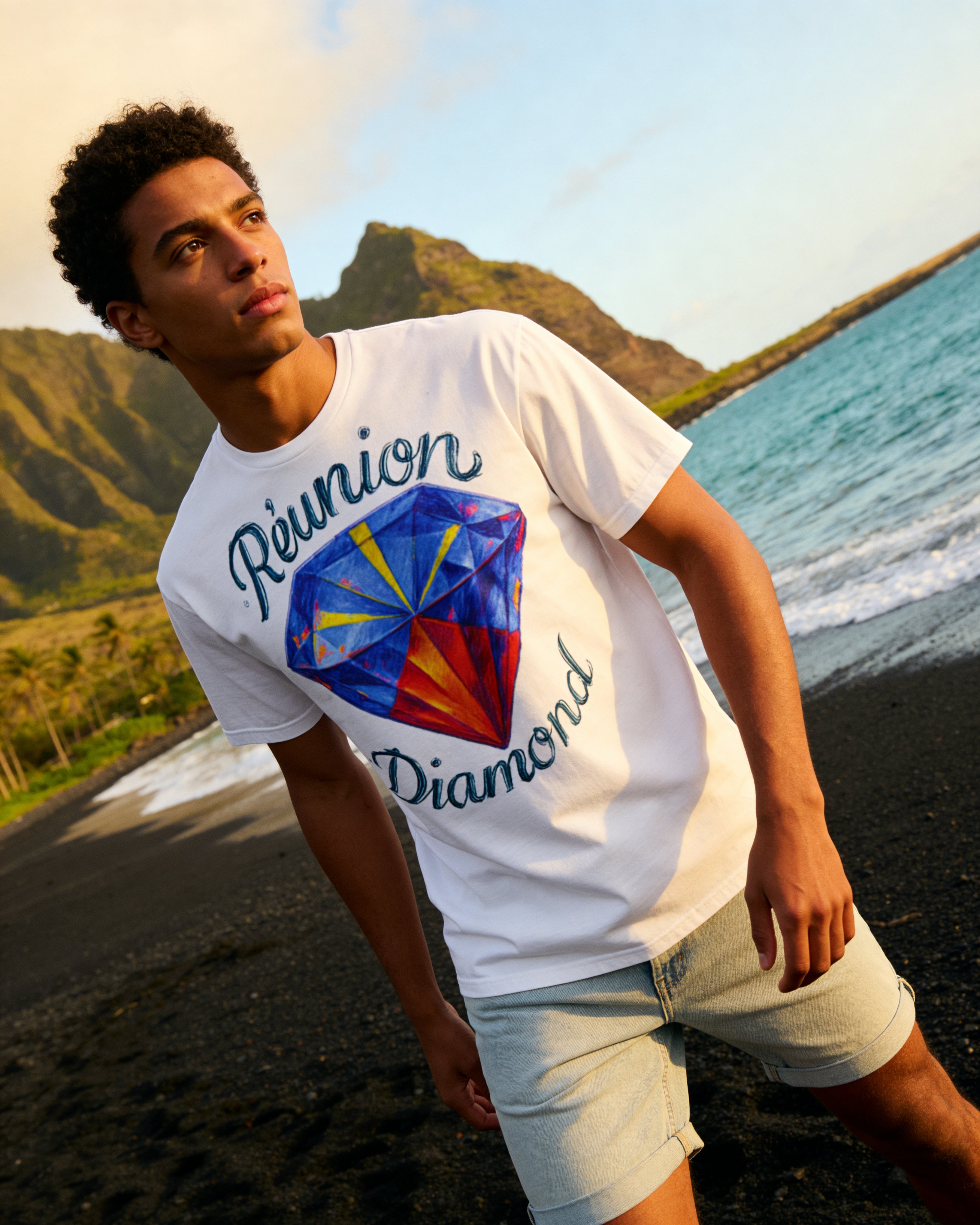 GRAN GUÈL - 100%  La Réunion - T-Shirt unisexe - "REUNION DIAMOND"