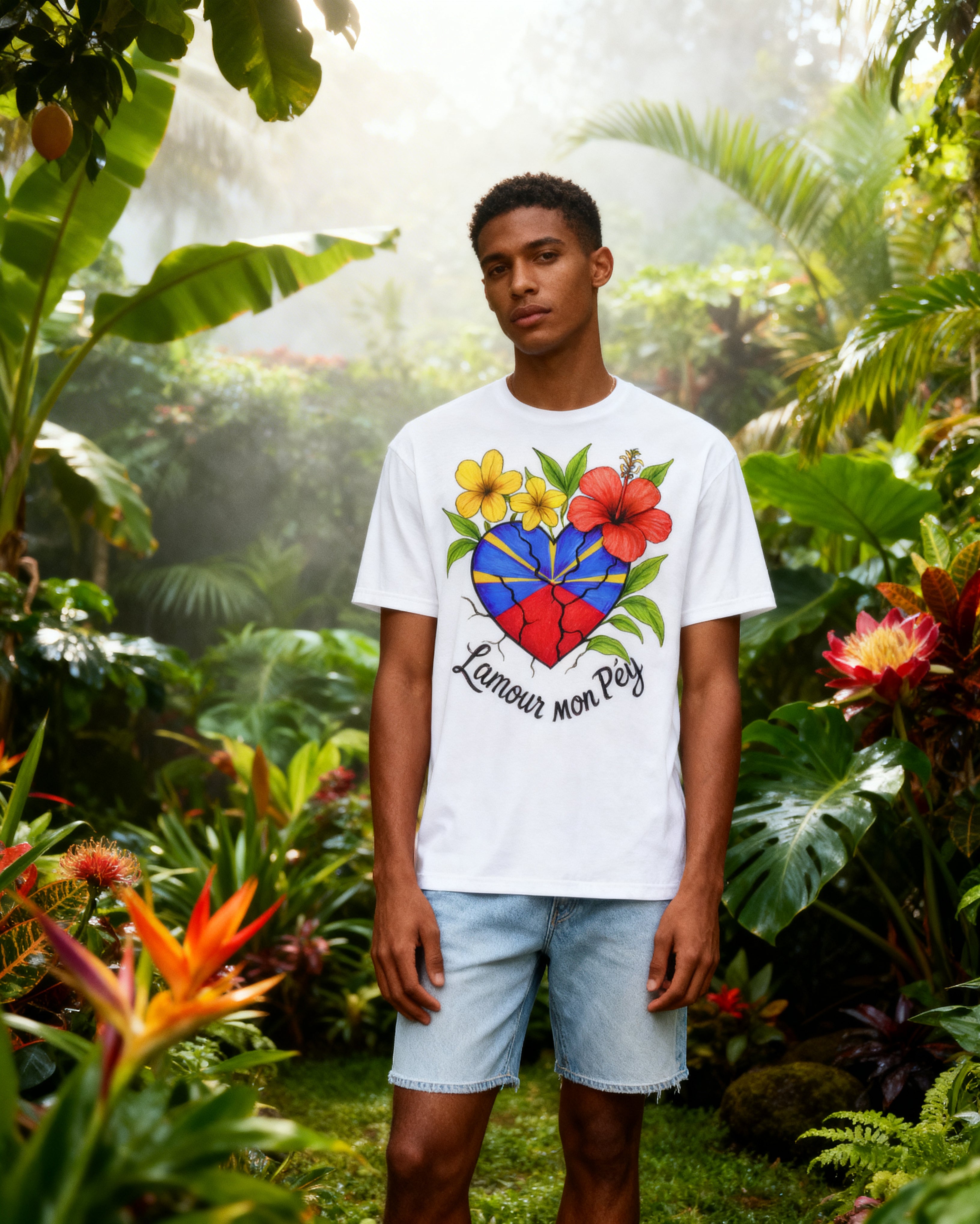 GRAN GUÈL - 100%  La Réunion - T-Shirt unisexe - "LAMOUR MON PÉY"