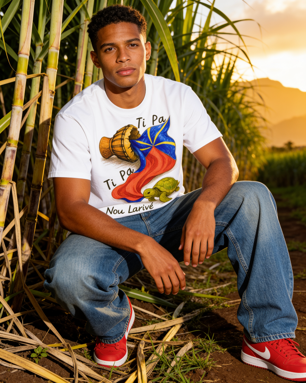 GRAN GUÈL - 100%  La Réunion - T-Shirt unisexe - "TI PA TI PA NOU LARIVÉ"