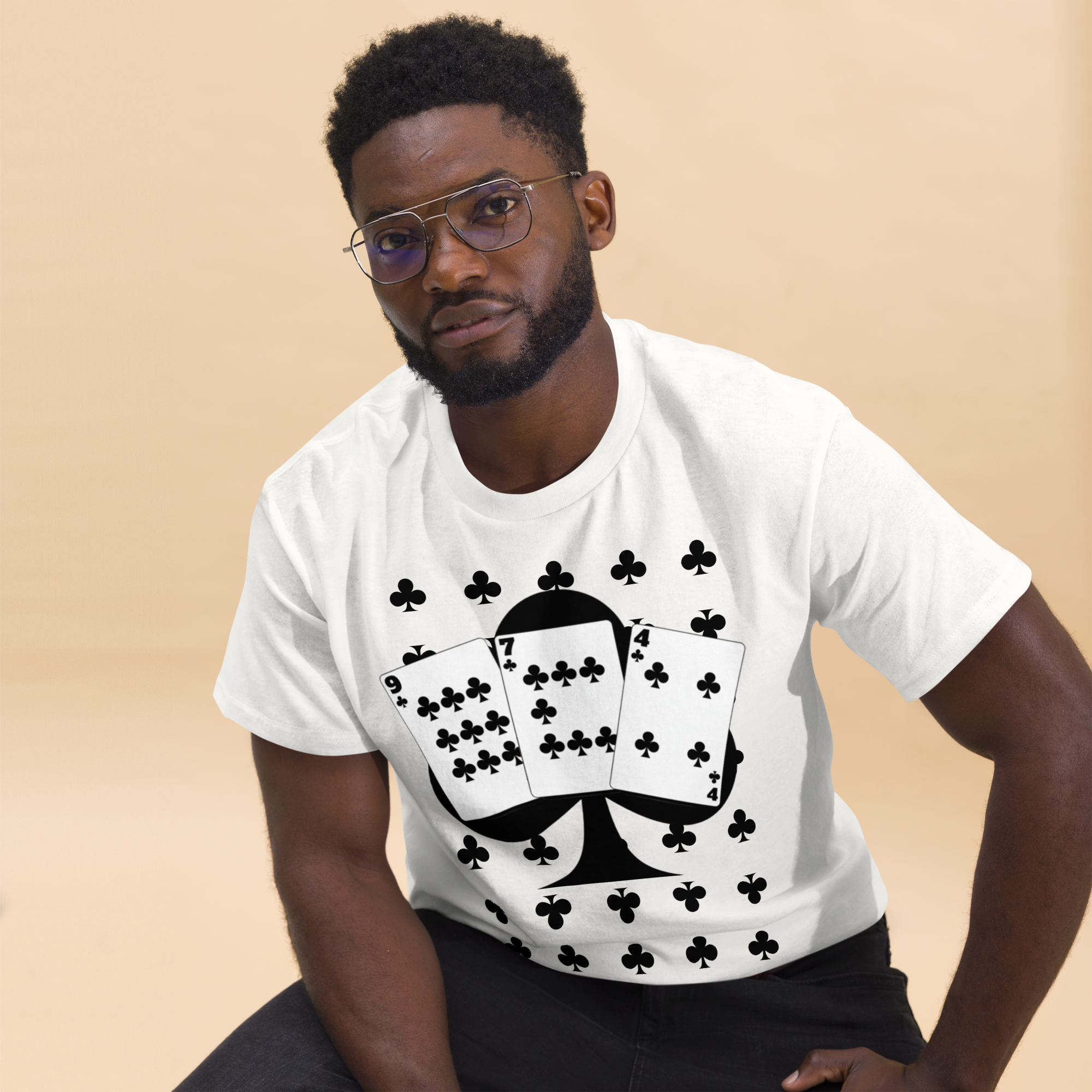 GG - 100%  La Réunion - T-Shirt unisexe - Imprimé "TRÈFLES CARTES"