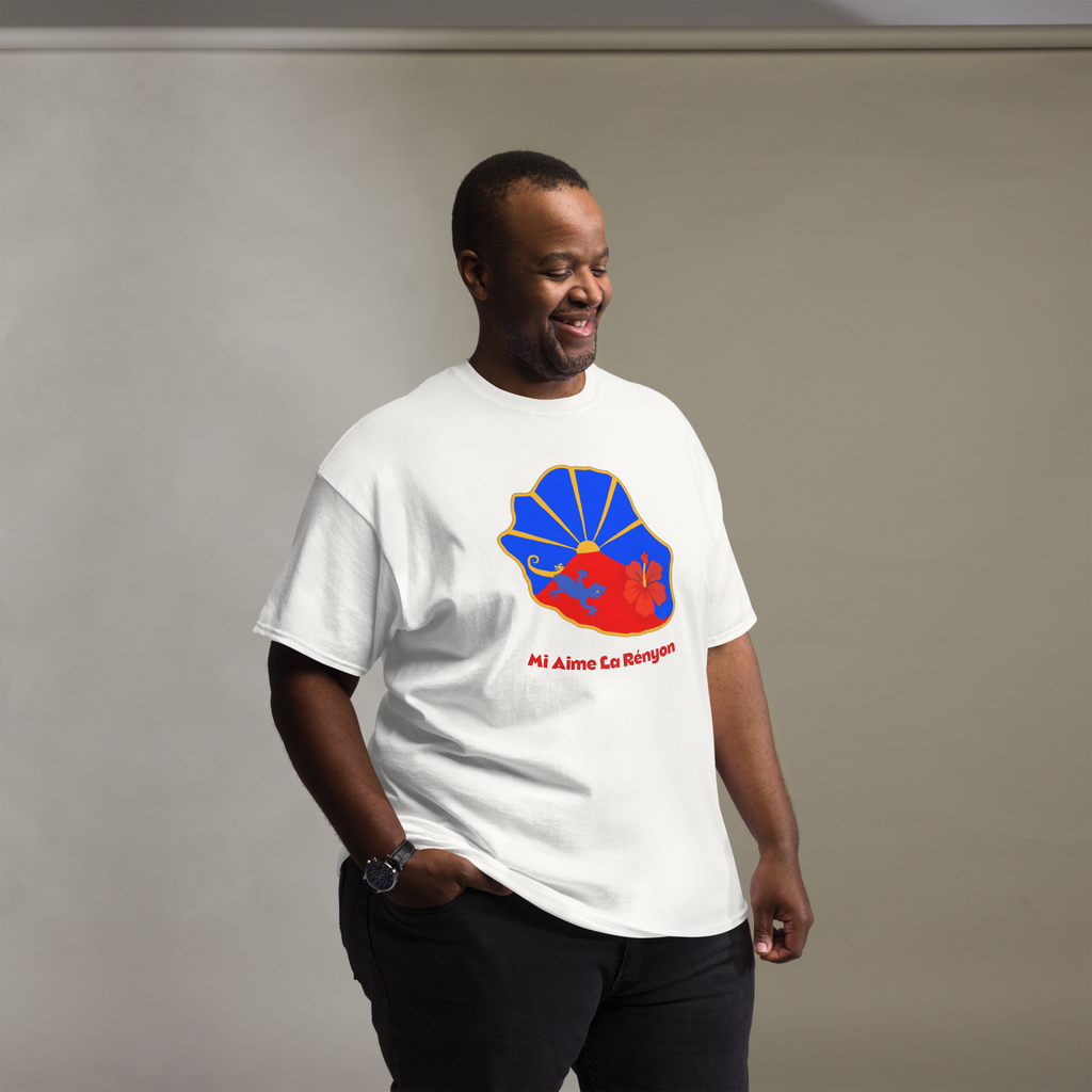 GG - 100%  La Réunion - T-Shirt unisexe - Imprimé "MI AIM LA RÉNYON"