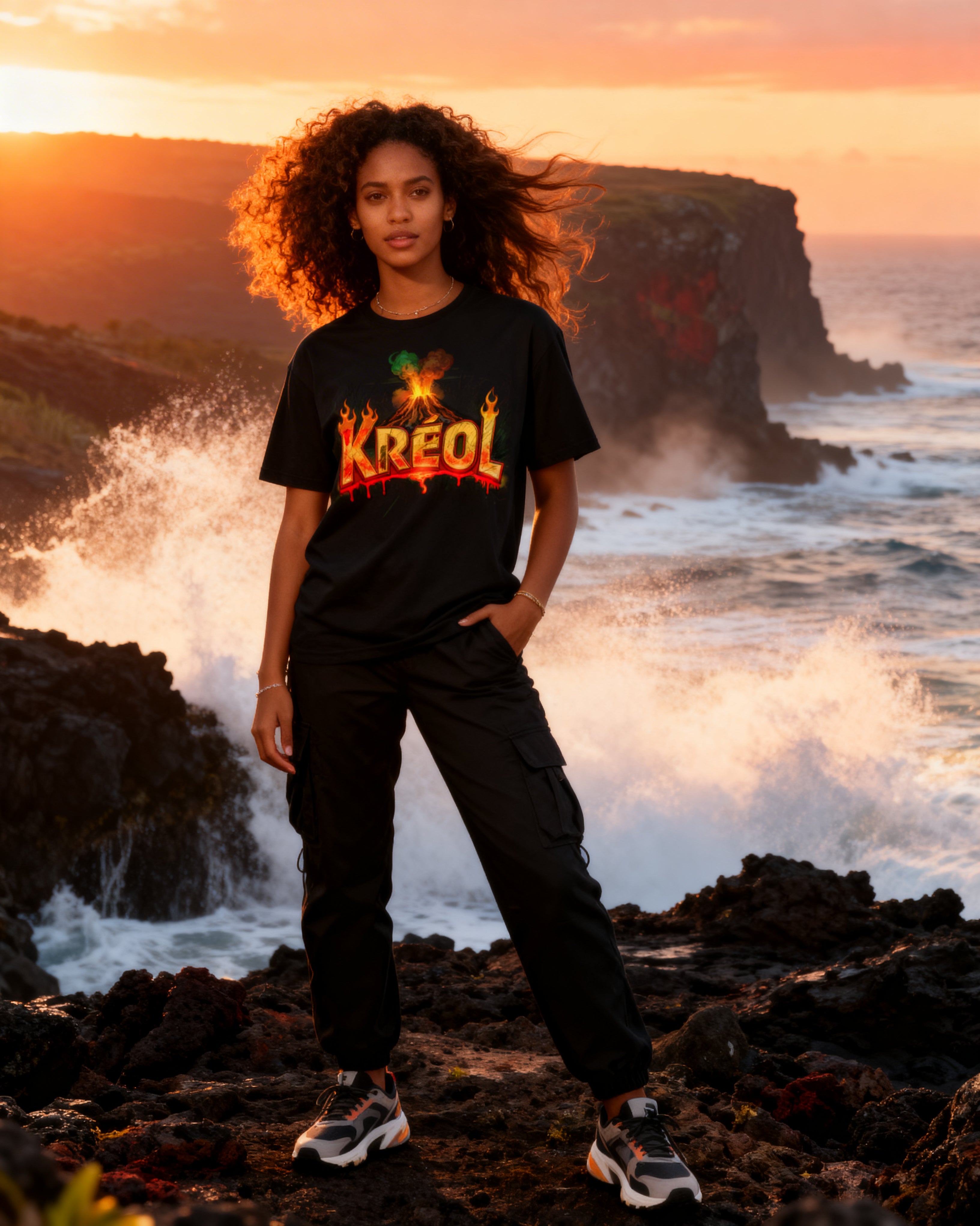 GRAN GUÈL - 100%  La Réunion - T-Shirt unisexe - "KRÉOL VOLCAN"